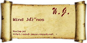 Wind János névjegykártya