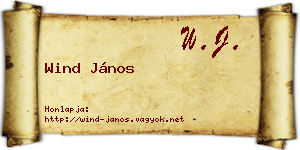 Wind János névjegykártya